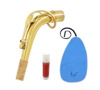 Trompeta de Latón para Saxofón Alto, Cuello con Paño de Limpieza y Grasa de Corcho - Alta Resonancia, Mantenimiento Fácil, Para Saxofonistas Profesionales y Aficionados