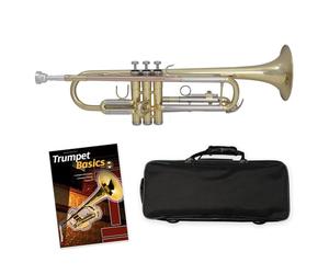 Trompeta en Sib Tuyama TTR-171 de latón - completa con boquilla, estuche, accesorios + método de trompeta “Trumpet Basics”