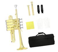 Trompeta estándar con guantes, paño de limpieza, funda de transporte, trompeta de palmas de mano, cuerno para estudiantes principiantes, guantes duraderos
