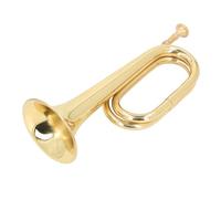 Trompeta Estándar con Llave C, Trompeta de Latón Profesional con Boquilla de 11 Cm de Diámetro, Trompeta Militar de Latón para Orquesta Militar de Corneta de Caballería (dorado)