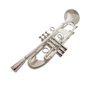trompeta estándar Instrumento de trompeta en si bemol para principiantes para aprender trompeta ponderada plateada para tocar en banda de adultos