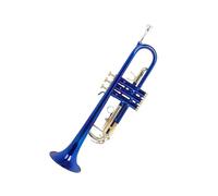 trompeta estándar Trompeta profesional B conjunto de trompeta plana cuerpo de tubo de cobre llave dorada colorida trompeta roja azul y negra(Color:2)