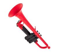 Trompeta Instrumento de latón de plástico para tocar profesional trompeta plana B examen de grado principiante color rojo