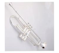 trompeta instrumento musical B Plano Examen De Grado Principiante Profesional Tocando Trompeta Plateada Instrumento Musical Correa Plateada Bolsa De Lona