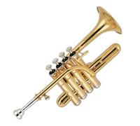 Trompeta Instrumento Musical Cuproníquel De Grado Popular Con Trompeta Piccolo De Laca Dorada De Pistón Niquelado