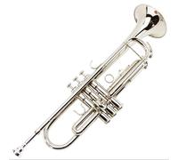 trompeta instrumento musical Instrumento B Plano Trompeta De Tres Notas Laca Oro Principiante Examen De Rendimiento Banda Profesional Niquelado(Color:Silver)
