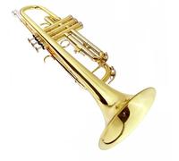 trompeta instrumento musical Instrumento B Plano Trompeta De Tres Notas Laca Oro Principiante Examen De Rendimiento Banda Profesional Niquelado(Color:Gold)
