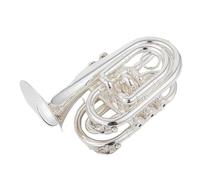 Trompeta Instrumento Musical Mini Trompeta En Si Bemol Instrumento De Viento Metal Con Estuche Para Guantes(Light yellow)