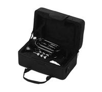 Trompeta Instrumento Musical Mini Trompeta En Sib Instrumento De Viento Metal Con Estuche De Transporte De Tela Tipo Guante(Black)