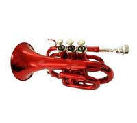 trompeta instrumento musical profesional Tamaño De Bolsillo Tamaño De Palma Pequeño Material De Latón Rojo Superficie Pintada Laca Dorada