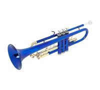 trompeta instrumento musical profesional Trompeta Bb, Cuerpo De Latón Trompeta Con Llave Dorada Colorida Con Guante De Tela Para Frotar, Correa Trasera Boquilla Piezas De Caja De Tela(Color:Blue)