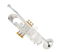 trompeta instrumento musical profesional Trompeta Bb Instrumento Musical Plateado Boquilla De Trompeta Material Del Cuerpo De Grado Profesional Latón Amarillo