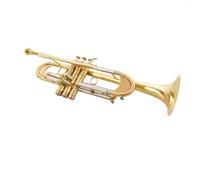 trompeta instrumento musical profesional Trompeta Bb Laca Dorada Trompeta Plateada Latón Instrumentos Musicales Tipo Compuesto Trompeta Acero Inoxidable(Color:Gold)