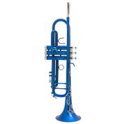trompeta instrumento musical profesional Trompeta Bb Trompeta Roja Y Azul Instrumentos Musicales De Latón Trompeta Tipo Compuesto(Color:Blue)