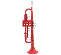 trompeta instrumento musical profesional Trompeta Bb Trompeta Roja Y Azul Instrumentos Musicales De Latón Trompeta Tipo Compuesto(Color:Red)