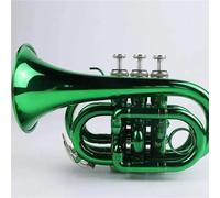 Trompeta Instrumento Musical Trompeta De Bolsillo Alto Llave Verde Plana B Actuación Profesional Para Principiantes