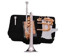 Trompeta Instrumento Musical Trompeta Eb Re En Mi Bemol Re Profesional Chapada En Plata Y Oro Válvula De Aleación Instrumento Musical Para Adultos