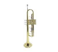 Trompeta Lacada En Oro De Calidad, Instrumentos De Viento De Latón Plano Bb Con Estuche, Guantes, Boquilla