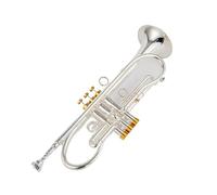 Trompeta Para Adultos Hermosa Trompeta Profesional Con Afinación En Si Bemol Superficie Chapada En Oro Y Latón Instrumentos Musicales Profesionales Con Estuche(Silver)