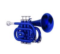 Trompeta Para Adultos Juego De Trompeta Estándar En Si Bemol Material De Latón Instrumento De Viento Con Guantes Y Estuche De Tela(Blue)