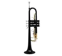 Trompeta Para Adultos Trompeta Bb Cuerpo De Latón Llave Dorada Colorida Instrumento De Trompeta Con Guante De Tela Para Frotar Correa Trasera Caja De Tela Piezas(Black)