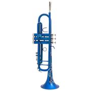 Trompeta Para Adultos Trompeta Bb Trompeta Roja Y Azul Instrumentos Musicales De Latón Trompeta De Tipo Compuesto(Blue)
