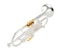Trompeta Para Adultos Trompeta De Producción Profesional Bb Tune Superficie Chapada En Latón Dorado Instrumentos Musicales Profesionales Con Estuche(Silver)