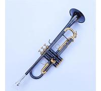 Trompeta Para Adultos Trompeta Musical Profesional Chapada En Oro Negro Instrumento De Latón Bb B Con Guantes Y Caja