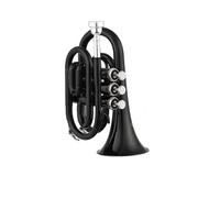 Trompeta Para Adultos Trompeta Profesional Para Principiantes Instrumento De Viento De Latón En Si Bemol Con Funda De Tela Y Guantes(Black)