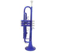 Trompeta Para Principiantes Trompeta Bb B Trompeta Azul Plana Material De Latón Trompeta Musical Con Estuche Cepillo Funda Protectora Piezas
