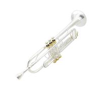 Trompeta Para Principiantes Trompeta Bronce Fosforoso LT199GS-97 Si Bemol Trompeta Profesional Tapa De Campana Instrumentos Musicales Estuche Accesorios(WHITE)