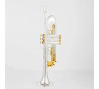 Trompeta Para Principiantes Trompeta Pesada Bb Tune Instrumentos De Latón Profesionales Chapados En Latón Plateado Con Estuche