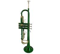 Trompeta Para Principiantes Trompeta Verde Llave Dorada Colorida Trompeta De Latón B Trompeta Plana Con Guantes Cepillo De Pistón De Tela