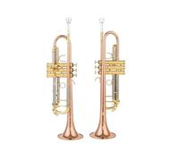 Trompeta Pequeña Bb, Instrumentos Musicales Profesionales Con Llave Dorada Y Plateada, Con Estuche (Color : Gold)