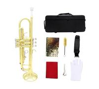 Trompeta Plana Bb B Profesional Material DE LATÓN Instrumento De Viento Musical Trompeta Con Boquilla Funda Con Correa