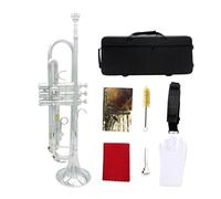 Trompeta Plana Bb B, Trompete Profesional De Latón Con Boquilla, Guantes, Funda Con Correa, Accesorios Para Instrumentos Musicales