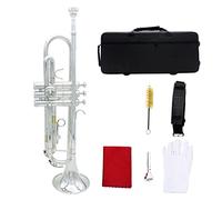 Trompeta principiante B Plana Trompeta De Oro Trompeta Trompeta Importada De Latón Trompeta Instrumento Musical Trompeta Latón (Color : Silver)