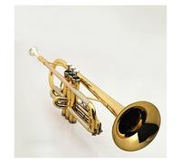 Trompeta principiante B Plato Trompeta Instrumento Musical Tubo De Latón Cuerpo Lacado Oro Trompeta Latón