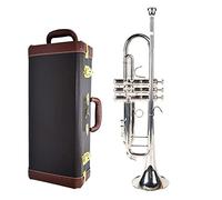 Trompeta principiante BB Trumpet Plateado Instrumentos De Música Plateado Trompetas Profesionales Accesorios Para Boquillas Incluido Caja Trompeta Latón