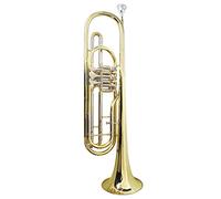 Trompeta principiante Blass Trompeta B-Flat Tres Teclas Planas Válvulas Rotativas De Oro Lacado Trompeta Latón