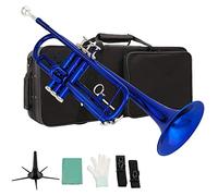 Trompeta principiante La Trompeta Azul B-Flat Three-Tone Es Adecuada Para Que Los Principiantes Jueguen Instrumentos Musicales Occidentales En Bandas E Iglesias. Trompeta Latón