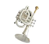 Trompeta Principiante Mini Trompeta Profesional En Do Con Válvulas Monel Plateadas Y 2 Boquillas