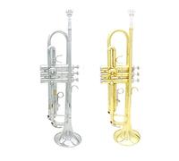 Trompeta principiante Trompeta BB B Piso Duradero De Latón Trompeta Con Una Boquilla Plateada, Un Par De Guantes Y Una Exquisita Bolsa De Conciertos Trompeta Latón (Color : Gold)