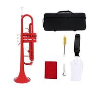 Trompeta principiante Trompeta BB B Plana Trompeta Instrumento De Latón Profesional Trompeta Latón (Color : Crimson)