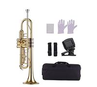 Trompeta principiante Trompeta Estándar BB BRASS Trumpet Woowind Trumpeta Con Boquilla Llevar Bolsa Guantes Limpieza Tintonera Sintonizador Trompeta Latón