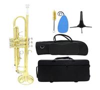 Trompeta profesional Instrumentos Musicales Para Principiantes Trompeta Sib Si Plana Latón Oro Plata Trompeta Para Principiantes (Color : 03)