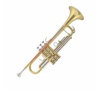 Trompeta Profesional Si Bemol Lacado Dorado Instrumento Latón Acero Inoxidable Tono Plateado