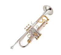 Trompeta Sib Si Plana Latón Chapado En Plata Trompeta Profesional Instrumentos Musicales Con Estuche De Cuero