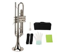 Trompeta Sib Tono Brillante, Boquilla Plateada, Accesorios Estándar para Instrumentos Musicales para Melodías de Trompeta Fuertes