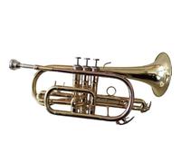 Trompeta Trompeta Cornet Instrumento Profesional Cuerpo De Latón B Tono Plano Cornet Lacado Dorado